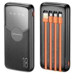 Awei P67K 10000mAh Multiple Output Fast Charging Power Bank – Built-in Cable | Portable Backup Battery