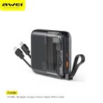 Awei P149K 10000mAh 22.5W Fast Charging Power Bank | Built-in Cable | Digital Display - Image 2